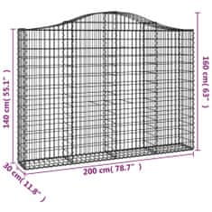 Vidaxl Obokane gabion košare 4 kosi 200x30x140/160 cm pocinkano železo