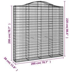 Vidaxl Obokana gabonska košara 200x30x200/220 cm pocinkano železo