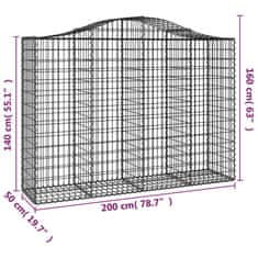 Vidaxl Obokana gabonska košara 200x50x140/160 cm pocinkano železo