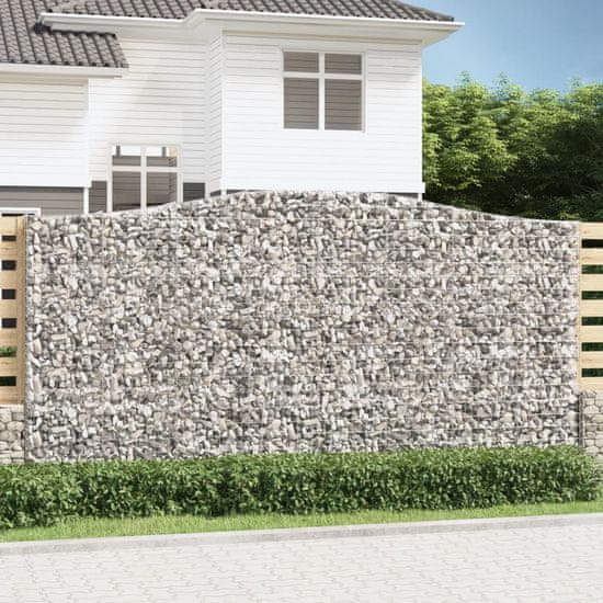 shumee Obokane gabion košare 5 kosa 400x50x200/220 cm pocinkano železo