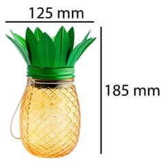 Polux Solarna vrtna svetilka LED viseča okrasna STEKLO ANANAS