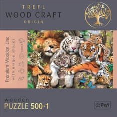 Trefl Wood Craft Origin Puzzle Divje mačke v džungli 501 kosov - lesene