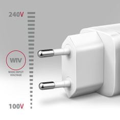 AXAGON ACU-PQ30W, polnilec 30 W, 2x vrata (USB-A + USB-C), PD3.0/PPS/QC4+/SFC/AFC/Apple