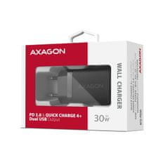 AXAGON ACU-PQ30 Polnilec 30 W, 2x vrata (USB-A + USB-C), PD3.0/PPS/QC4+/SFC/AFC/Apple