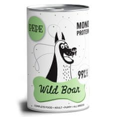 Paka Zwierzaka Pepe Mono Protein Wet Food Divji Prašič (Divjačina) 400g