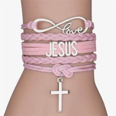 Zapestnica z Love Jesus roza