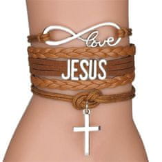 Zapestnica z Love Jesus rjava