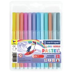 Centropen COLOUR WORLD 7550 trikotni markerji, komplet 12 pastelnih barv