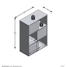 Vidaxl FMD Knjižnica s 3 odprtimi predali, 68,5x33x99 cm, antracit