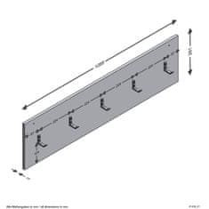 Vidaxl FMD Stenski obešalnik, 108,9x1,5x28,1 cm, obrtniški hrast