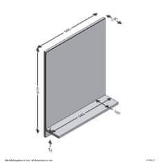 Vidaxl FMD Stensko ogledalo s polico, 54,5x13,5x67,5 cm, obrtniški hrast