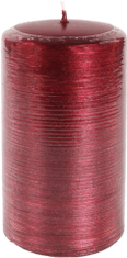 Cilinder za svečo z motivom žice Contours 70x130 mm - kovinska burgundska barva