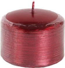 Cilinder za svečo z motivom žice Contours 70x50 mm - kovinska burgundska barva