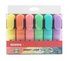 Kores Bright liner plus - pastelni 6 barv