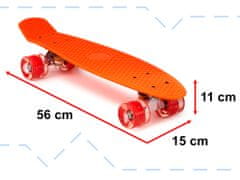 Aga Frisbee rolka za skateboard LED oranžna