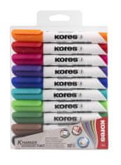Kores K-MARKER Marker za bele table, okrogla konica 3 mm, mešanica 10 barv