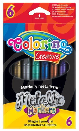 Colorino Coloino Metallic markerji 6 barv