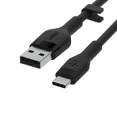 Belkin kabel, USB-C, USB-A, silikon, 2m, črn (CAB008bt2MBK)
