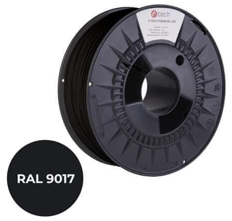 C-Tech tiskarska struna PREMIUM LINE ( filament ), ABS, transportna črna, RAL9017, 1,75mm, 1kg