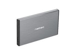 Natec Zunanji HDD box 2,5" USB 3.0 Rhino Go, siv, aluminijasto ohišje