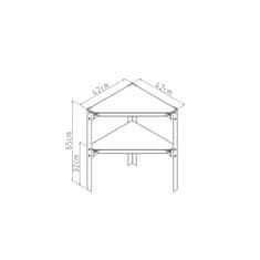 G21 42 x 42 cm vogalna polica, za vrtne hišice in rastlinjake