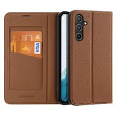 slomart dux ducis skin x2 etui za samsung galaxy a54 5g flip cover denarnica stojalo brown