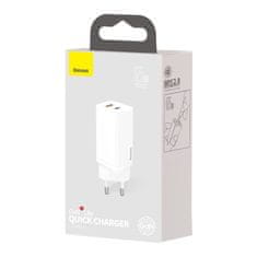 BASEUS GaN2 Pro USB hitri polnilec USB-C QC PD 65W bela