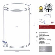 Kela Koš za smeti Mats siva 12l KL-10640