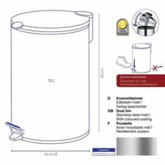 Kela Koš za smeti Mats srebrna mat 12l KL-10643