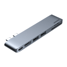 Ugreen adapter 6 v 1 cm380 hub usb-c za macbook air / pro (siv)