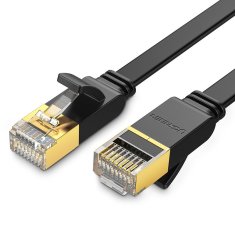 Ugreen ploščati omrežni kabel nw106 ethernet rj45, cat.7, stp, 3m (črn)