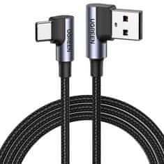 Ugreen usb-c na usb-a 2.0 kotni kabel ugreen us176, 3a, 3m (črn)