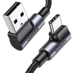 Ugreen usb-c na usb-a 2.0 kotni kabel ugreen us176, 3a, 3m (črn)