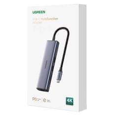 Ugreen adapter hub, usb_c do 2x usb 3.0, hdmi, rj45, sd/tf