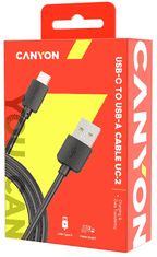 Canyon UC-2 USB-C kabel, 2 m, črn (CNE-USBC2B)