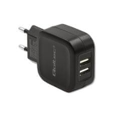 Qoltec polnilec qoltec 12 W | 5 V | 2,4 A | 2xusb