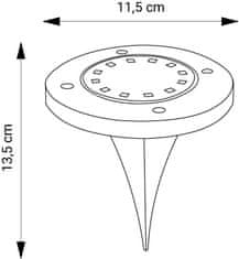 4x Solarne LED vrtne svetilke na tleh 12×LED 1W 6500K Hladno bela IP54
