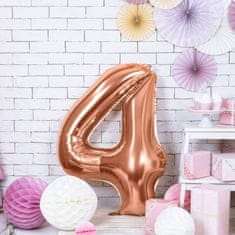 Moja zabava Balon številka 4 Rose Gold - nenapihnjen