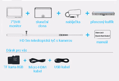 Secutek Kamera za pregled rib s 7-palčnim DVR SEE-AM-05