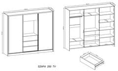 Trianova Garderobna omara z drsnimi vrati TV 250 - bela