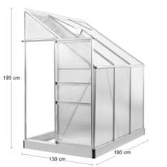 nabbi Vrtni rastlinjak do stene Glasshouse 190x130x205 cm - prozoren