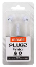 Maxell Slušalke PLUGZ MIC bele