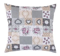 DITA - 45x45 cm - Patchwork love siva, bež, bordo