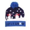 Christmas beanie – Božična kapa z LED lučkami, modra - Let It Snow