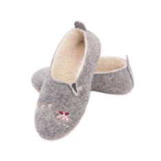 VivoVita WOOLLY SLIPPERS – volneni sobni copati, siva, 42 - vezenina metulj