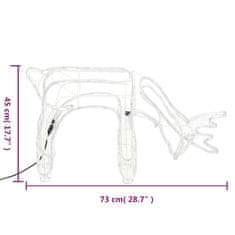 Vidaxl Božični severni jeleni 2 kosi hladno beli 73x31x45 cm