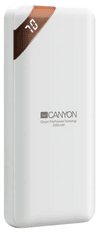 Canyon PB-102 powerbank, 10000 mAh, LED indikator, bel (CNE-CPBP10W) - odprta embalaža