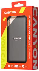 Canyon PB-202 prenosna baterija, 20000 mAh, LED indikator, črna (CNE-CPBP20B)