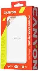 Canyon PB-202 prenosna baterija, 20000 mAh, LED indikator, bela (CNE-CPBP20W)