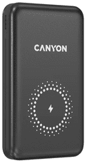 Canyon PB-1001 prenosna baterija, 10000 mAh, PD 18W, QC 3.0, črna (CNS-CPB1001B)